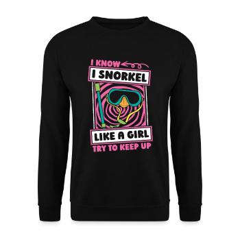 Schnorcheln Witzig - Unisex Pullover - Schwarz - Vorne - Alina (178cm) & Michal (187cm)