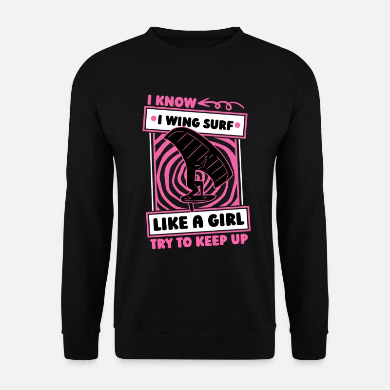Wing Surf Wing Foil Mädchen - Unisex Pullover - Schwarz