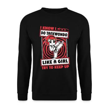 Taekwondo Funny - Unisex Sweatshirt - black - Front - Alina (178cm) & Michal (187cm)