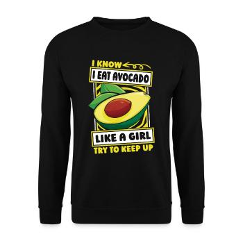 Avocado Mädchen - Unisex Pullover - Schwarz - Vorne - Alina (178cm) & Michal (187cm)