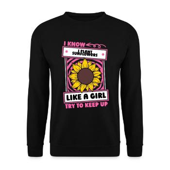 Sunflower Girl - Unisex Sweatshirt - black - Front - Alina (178cm) & Michal (187cm)