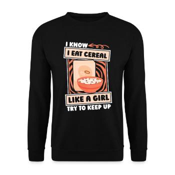 Breakfast Muesli Cereal Girls - Unisex Sweatshirt - black - Front - Alina (178cm) & Michal (187cm)