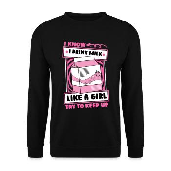 Fille au lait de vache - Sweat-shirt Unisexe - noir - Devant - Alina (178cm) & Michal (187cm)