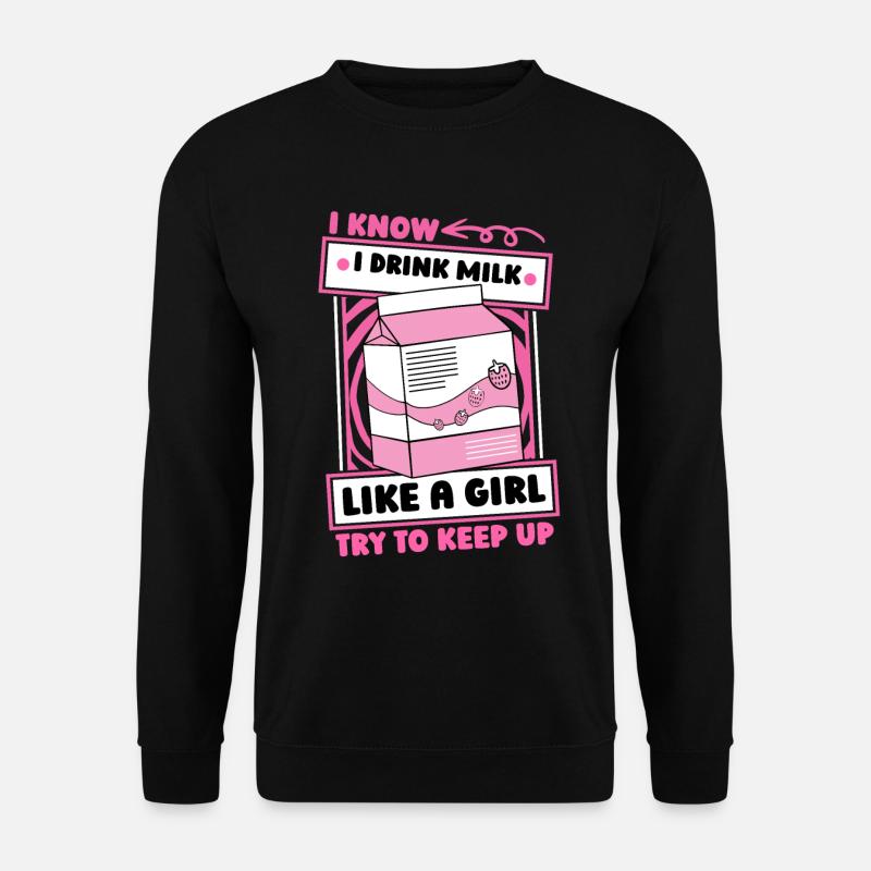 Kuh Milch Mädchen - Unisex Pullover - Schwarz