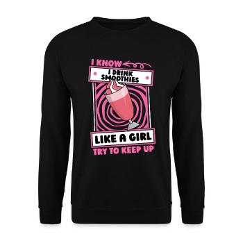 Smoothie Girl - Unisex Sweatshirt - black - Front - Alina (178cm) & Michal (187cm)