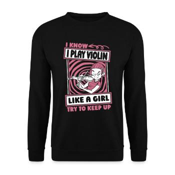 Violon Violon Drôle - Sweat-shirt Unisexe - noir - Devant - Alina (178cm) & Michal (187cm)