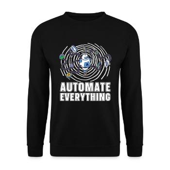 Robotik Ai Roboter Lustig Automate Everything - Unisex Pullover - Schwarz - Vorne - Alina (178cm) & Michal (187cm)