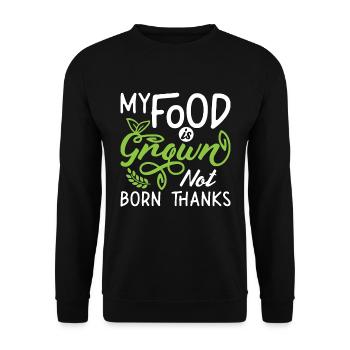 Chef végétalien Ma nourriture est cultivée Légumes Chefs végétaliens - Sweat-shirt Unisexe - noir - Devant - Alina (178cm) & Michal (187cm)