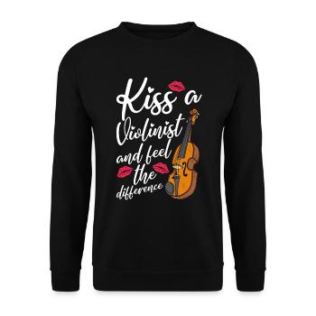 Violin Kiss A Violinist And Music Note Violinist - Unisex Sweatshirt - black - Front - Alina (178cm) & Michal (187cm)