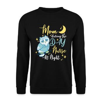 Maman infirmière - Sweat-shirt Unisexe - noir - Devant - Alina (178cm) & Michal (187cm)