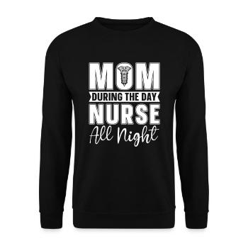 Maman infirmière - Sweat-shirt Unisexe - noir - Devant - Alina (178cm) & Michal (187cm)