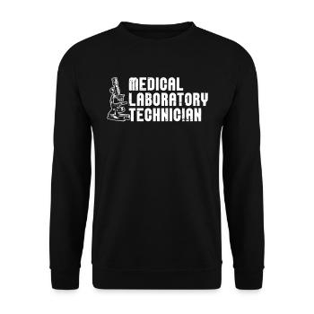 Biologie Biologe Mikroskop - Unisex Pullover - Schwarz - Vorne - Alina (178cm) & Michal (187cm)