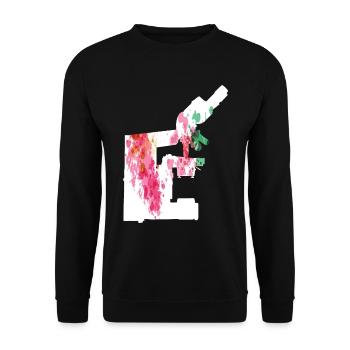 Biologie Biologe Mikroskop - Unisex Pullover - Schwarz - Vorne - Alina (178cm) & Michal (187cm)