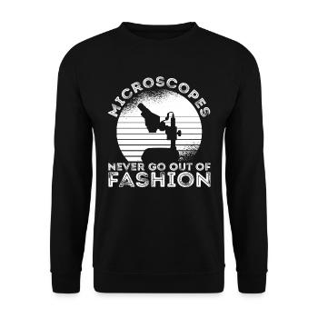 Biology Biologist Microscope - Unisex Sweatshirt - black - Front - Alina (178cm) & Michal (187cm)
