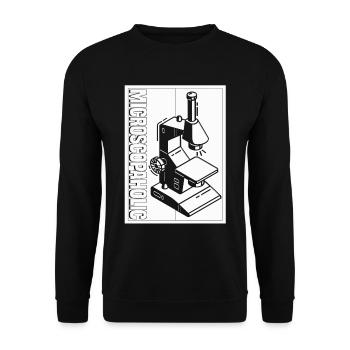 Biologie Biologe Mikroskop - Unisex Pullover - Schwarz - Vorne - Alina (178cm) & Michal (187cm)