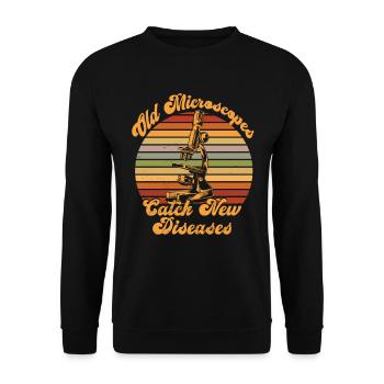 Biology Biologist Microscope - Unisex Sweatshirt - black - Front - Alina (178cm) & Michal (187cm)