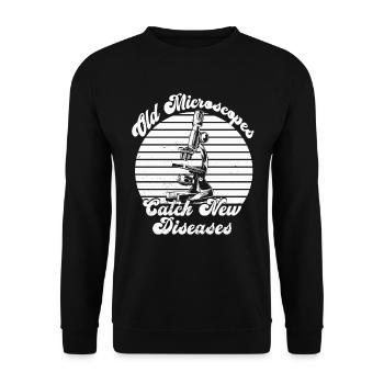 Biologie Biologe Mikroskop - Unisex Pullover - Schwarz - Vorne - Alina (178cm) & Michal (187cm)