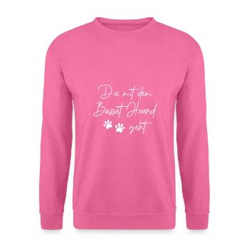 Basset Hound - Unisex Pullover - Pink - Vorne