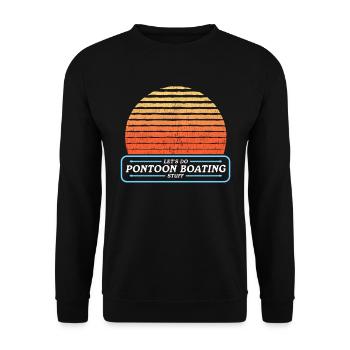 Pontoon Pontoon Boat Pontoon Captain Gift - Unisex Sweatshirt - black - Front - Alina (178cm) & Michal (187cm)