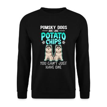 Pomsky Dogs | Pomskies Dog Owner Cadeau - Sweat-shirt Unisexe - noir - Devant - Alina (178cm) & Michal (187cm)