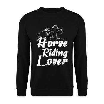 Horse Equestrian Sport Endurance Riding - Unisex Sweatshirt - black - Front - Alina (178cm) & Michal (187cm)