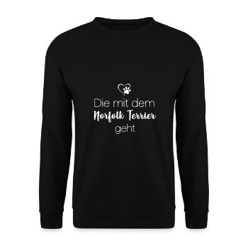 Norfolk Terrier - Unisex Pullover - Schwarz - Vorne - Alina (178cm) & Michal (187cm)