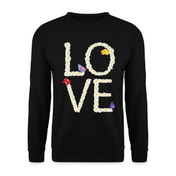 Love Daisy Butterfly Femmes Fleurs - Sweat-shirt Unisexe - noir - Devant - Alina (178cm) & Michal (187cm)