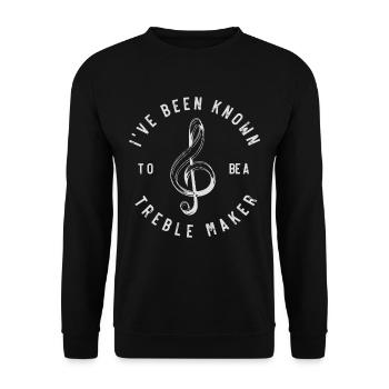 Funny musician Pun treble clef music - Unisex Sweatshirt - black - Front - Alina (178cm) & Michal (187cm)