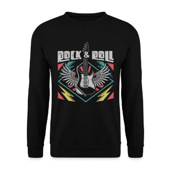 Guitariste amateur de musique rock and roll - Sweat-shirt Unisexe - noir - Devant - Alina (178cm) & Michal (187cm)