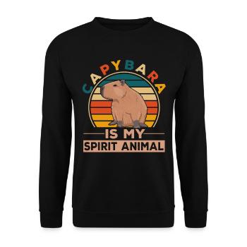 Sympathique amoureux des animaux Happy Capybara - Sweat-shirt Unisexe - noir - Devant - Alina (178cm) & Michal (187cm)