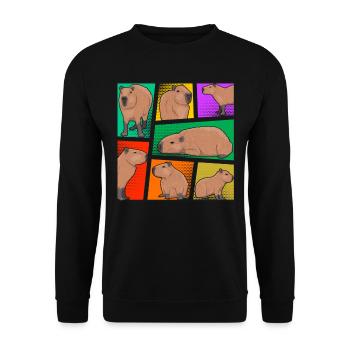 Capybara Pop Art Colorful Rodent Animal Love - Unisex Sweatshirt - black - Front - Alina (178cm) & Michal (187cm)