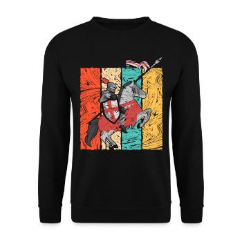 Medieval Knight Retro Riding - Unisex Sweatshirt - black - Front - Alina (178cm) & Michal (187cm)