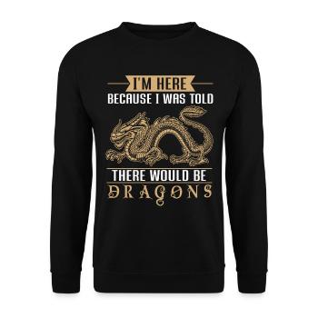 Men Boys Medieval Dragon Lover - Unisex Sweatshirt - black - Front - Alina (178cm) & Michal (187cm)