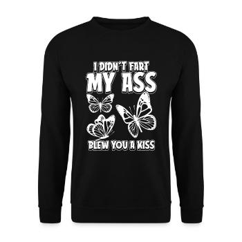 Humour papillon - Sweat-shirt Unisexe - noir - Devant - Alina (178cm) & Michal (187cm)
