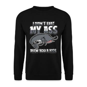 Wels Je n’ai pas pété mes fesses t’a soufflé un baiser - Sweat-shirt Unisexe - noir - Devant - Alina (178cm) & Michal (187cm)