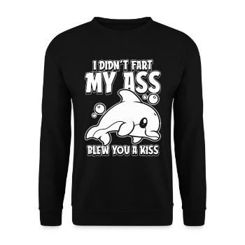 Dolphin Dolphin Funny - Unisex Sweatshirt - black - Front - Alina (178cm) & Michal (187cm)