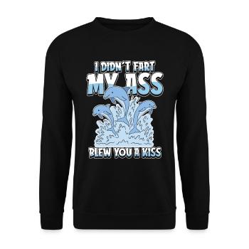 Dolphin Dolphin Funny - Unisex Sweatshirt - black - Front - Alina (178cm) & Michal (187cm)