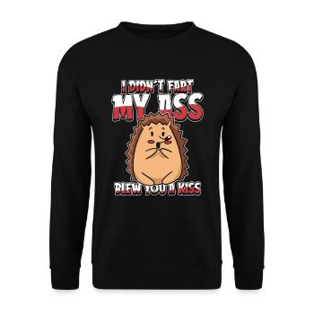 Hérisson drôle je n’ai pas pété mes fesses t’a soufflé un baiser - Sweat-shirt Unisexe - noir - Devant - Alina (178cm) & Michal (187cm)