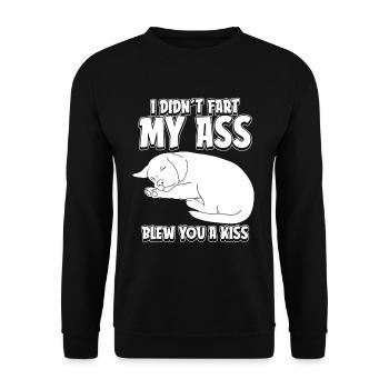 Labrador Witzig - Unisex Pullover - Schwarz - Vorne - Alina (178cm) & Michal (187cm)