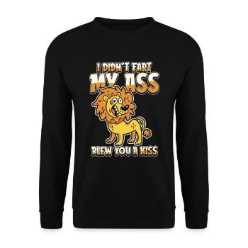 Léo drôle je n’ai pas pété mes fesses t’a soufflé un baiser - Sweat-shirt Unisexe - noir - Devant - Alina (178cm) & Michal (187cm)