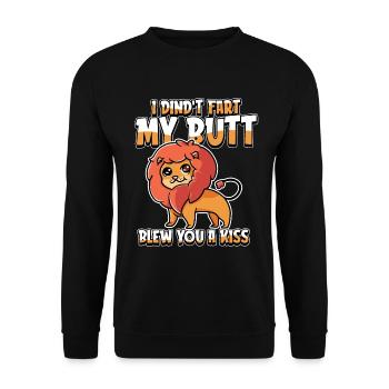 Léo drôle je n’ai pas pété mes fesses t’a soufflé un baiser - Sweat-shirt Unisexe - noir - Devant - Alina (178cm) & Michal (187cm)