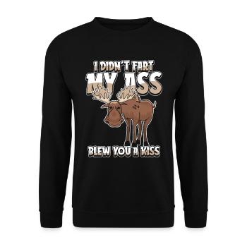 Elk drôle je n’ai pas pété mes fesses t’a soufflé un baiser - Sweat-shirt Unisexe - noir - Devant - Alina (178cm) & Michal (187cm)