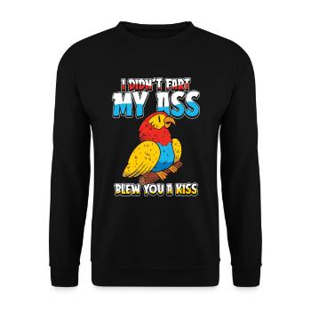 Perroquet Drôle - Sweat-shirt Unisexe - noir - Devant - Alina (178cm) & Michal (187cm)