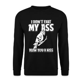 Perroquet Drôle - Sweat-shirt Unisexe - noir - Devant - Alina (178cm) & Michal (187cm)
