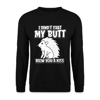 Stachelschwein Witzig - Unisex Pullover - Schwarz - Vorne - Alina (178cm) & Michal (187cm)