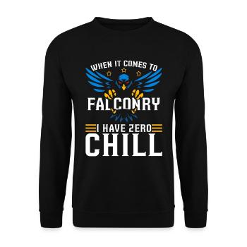 Falconry When It Comes Bird Hunting Sport Falconer - Unisex Pullover - Schwarz - Vorne - Alina (178cm) & Michal (187cm)