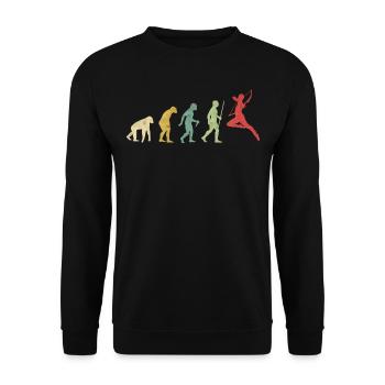 Archery Bow and Arrow Evolution - Unisex Sweatshirt - black - Front - Alina (178cm) & Michal (187cm)