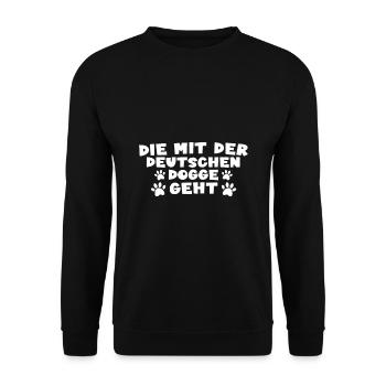 Deutsche Dogge - Unisex Pullover - Schwarz - Vorne - Alina (178cm) & Michal (187cm)