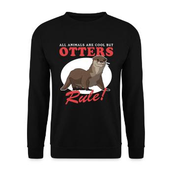 Loutre de mer Loutre Cadeau de loutre - Sweat-shirt Unisexe - noir - Devant - Alina (178cm) & Michal (187cm)