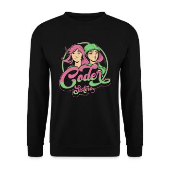 Entwickler Coder Programmierer Schwester - Unisex Pullover - Schwarz - Vorne - Alina (178cm) & Michal (187cm)